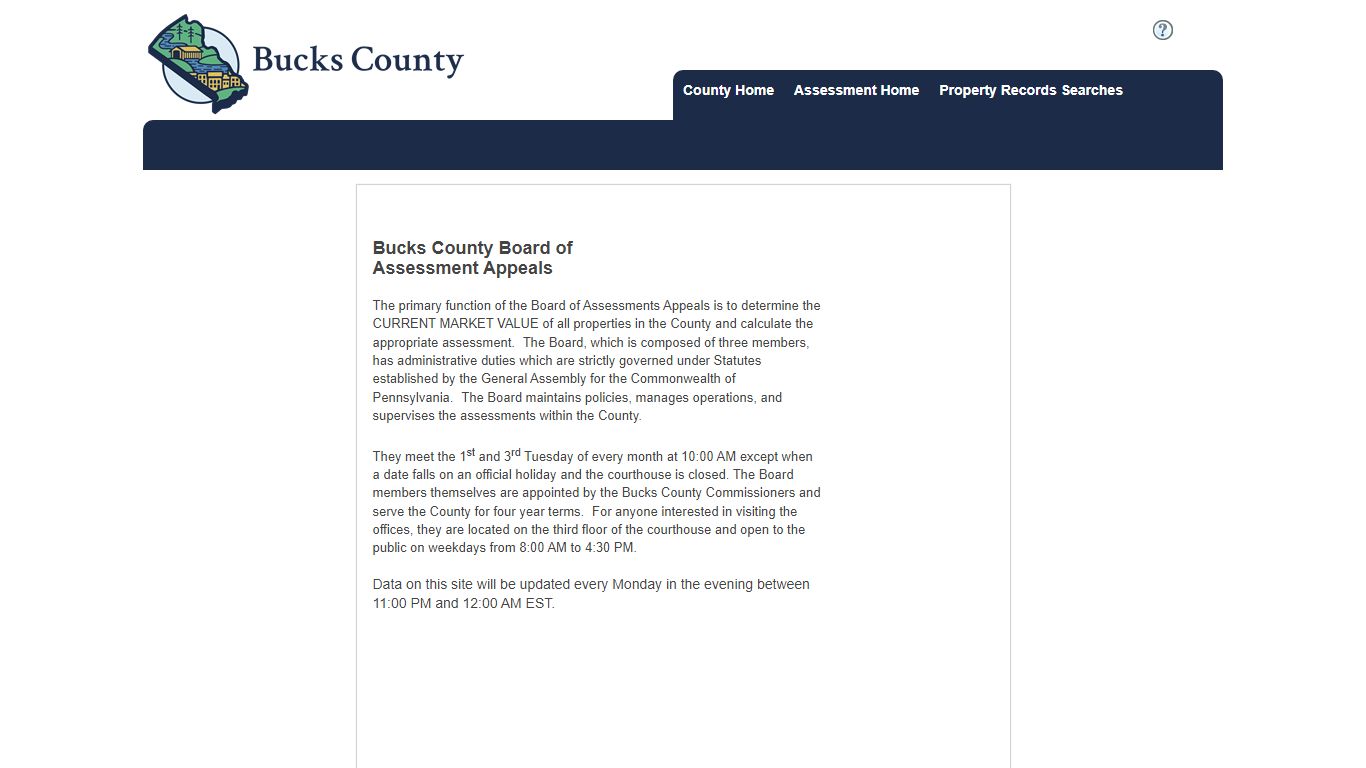 Bucks County, Pennsylvania | Board of Assessment - Home Page